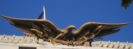 The American eagle above the US Embassy, London