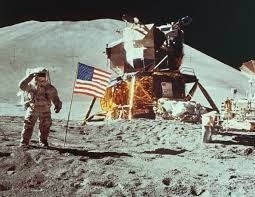 Apollo moon landing, 1969. Courtesy, NASA