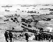 Allied troops on Normandy beaches