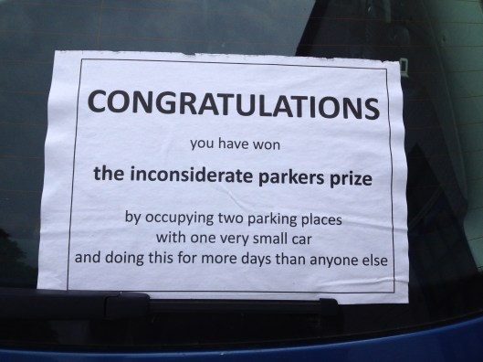 inconsiderate driver note