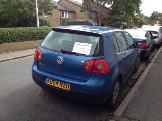 small car, inconsiderate driver